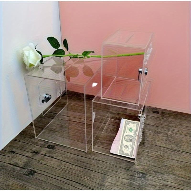 3pcs Acrylic Jewelry Display Box Set - Square Hollow Design with Secure Clasp Closure, Transparent Rectangular Storage for Rings, Earrings, Necklaces - Durable Tabletop Organizer for Home Decor, Cake & Dessert Buffet Display Stand, Jewelry Box, Jewelry