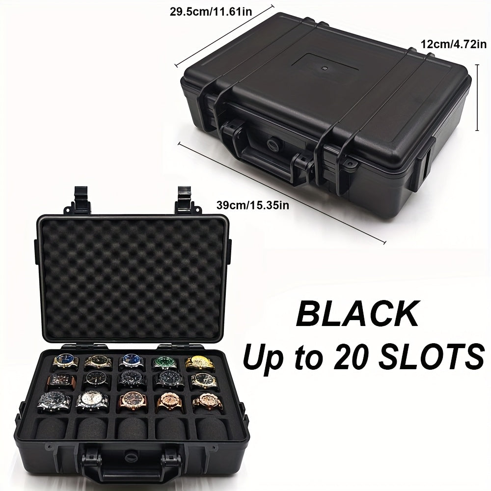 1pc Watch And Jewelry Storage Box, Portable Case, Made of High-Quality PP/ABS Material, Protective Case, Waterproof And Dustproof, Pressure-Resistant And Drop-Resistant, Designed with 4/12/20 Slots, Essential for Organizing Watches And Jewelry, Suitable