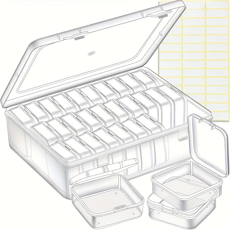 30pcs Transparent Plastic Storage Boxes for Beads, Jewelry & Crafts - Durable Organizer with Snap Closure, Removable Trays, Rectangular Shape - Perfect Gift for Crafters & Jewelry Enthusiasts, Jewelry Organizer Storage, Jewelry Boxes, Bead Organizers And