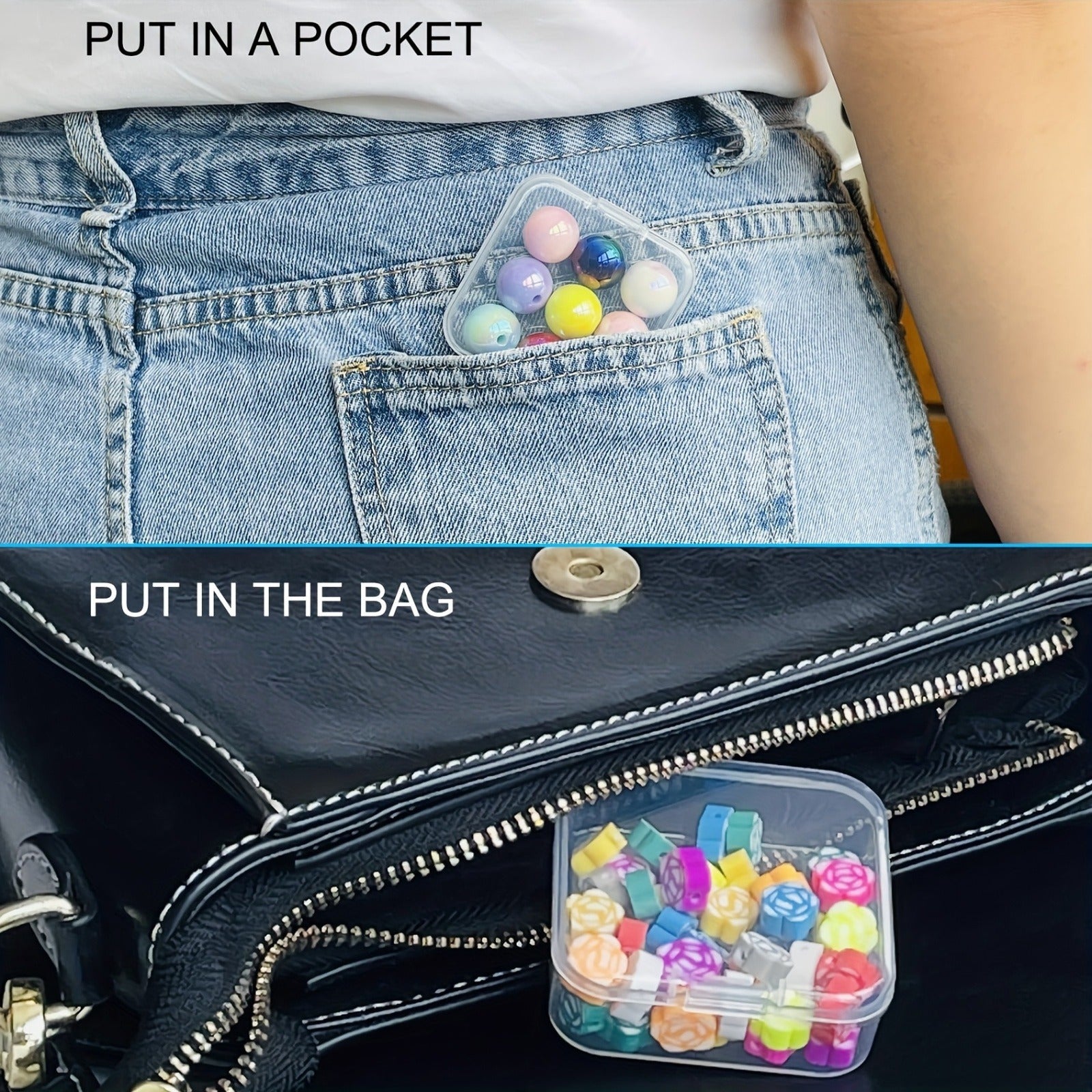 14/ 30Grids Multi-Compartment Transparent Plastic Storage Box Set - Durable Craft Organizer with Snap Closure & Removable Trays; Ideal for Beads, Jewelry, Hair Accessories, Hardware & Small Parts; Portable Craft & Hobby Box Gift for Crafters & DIY