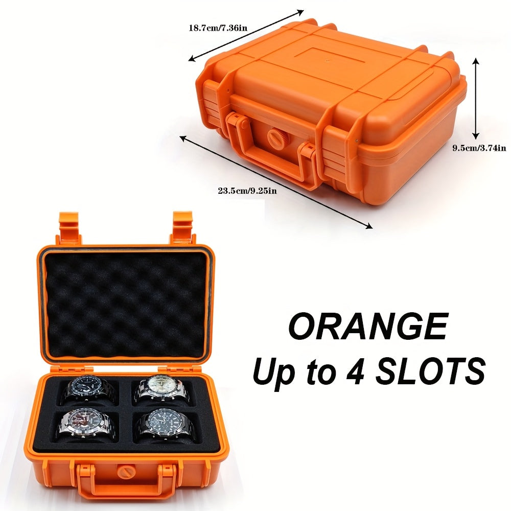 1pc Watch And Jewelry Storage Box, Portable Case, Made of High-Quality PP/ABS Material, Protective Case, Waterproof And Dustproof, Pressure-Resistant And Drop-Resistant, Designed with 4/12/20 Slots, Essential for Organizing Watches And Jewelry, Suitable