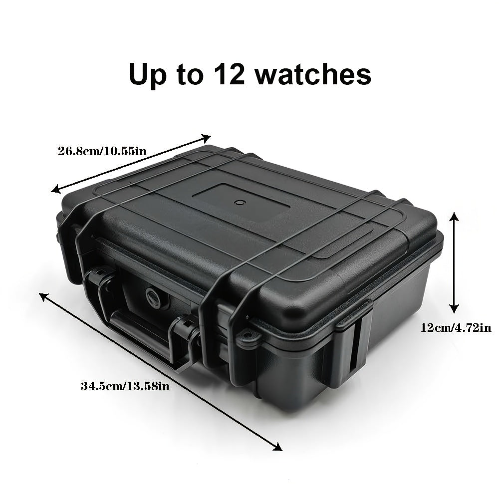 1pc Watch And Jewelry Storage Box, Portable Case, Made of High-Quality PP/ABS Material, Protective Case, Waterproof And Dustproof, Pressure-Resistant And Drop-Resistant, Designed with 4/12/20 Slots, Essential for Organizing Watches And Jewelry, Suitable