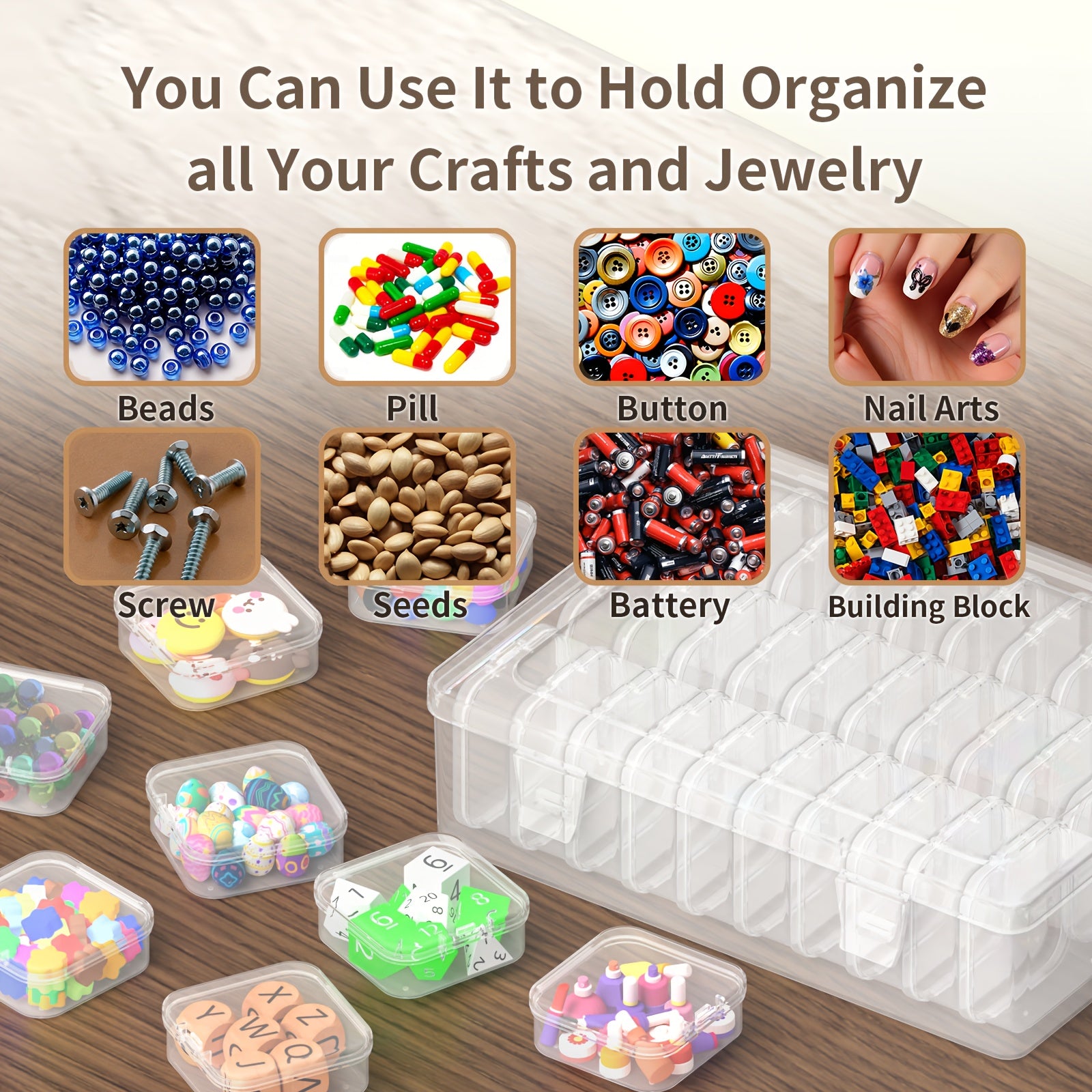 30/60pcs Of Small Jewelry Storage Boxes And Plastic Storage Boxes, Mini Transparent Jewelry Storage Boxes with Opening And Closing Lids And Rectangles, for Making DIY Jewelry Craft Nails for Bracelets