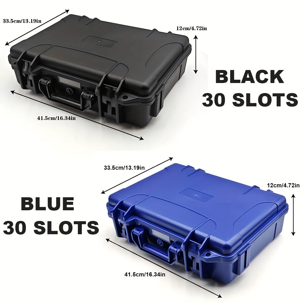 1pc Premium Watch Jewelry Storage Box, Protective Case, Portable ABS/PP Material Watch And Jewelry Storage Box, Suitcase, Pressure-Resistant And Drop-Proof, Waterproof And Dustproof. Large Capacity with Designs for Up to 12/20/30 Slots. Available in Blue,