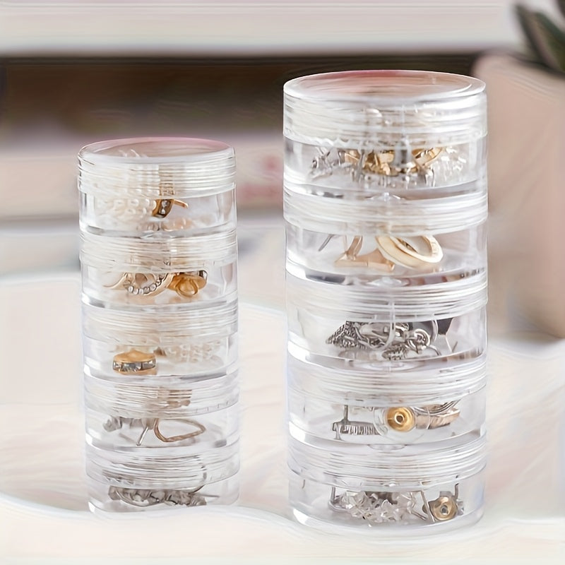 3-Tier Rotating Jewelry Organizer - Transparent Plastic Storage Box for Hair Accessories, Rings & Bracelets, Multi-Compartment Design with Lid, Ideal for Dressing Table, Jewelry Organizers, Jewelry Chests