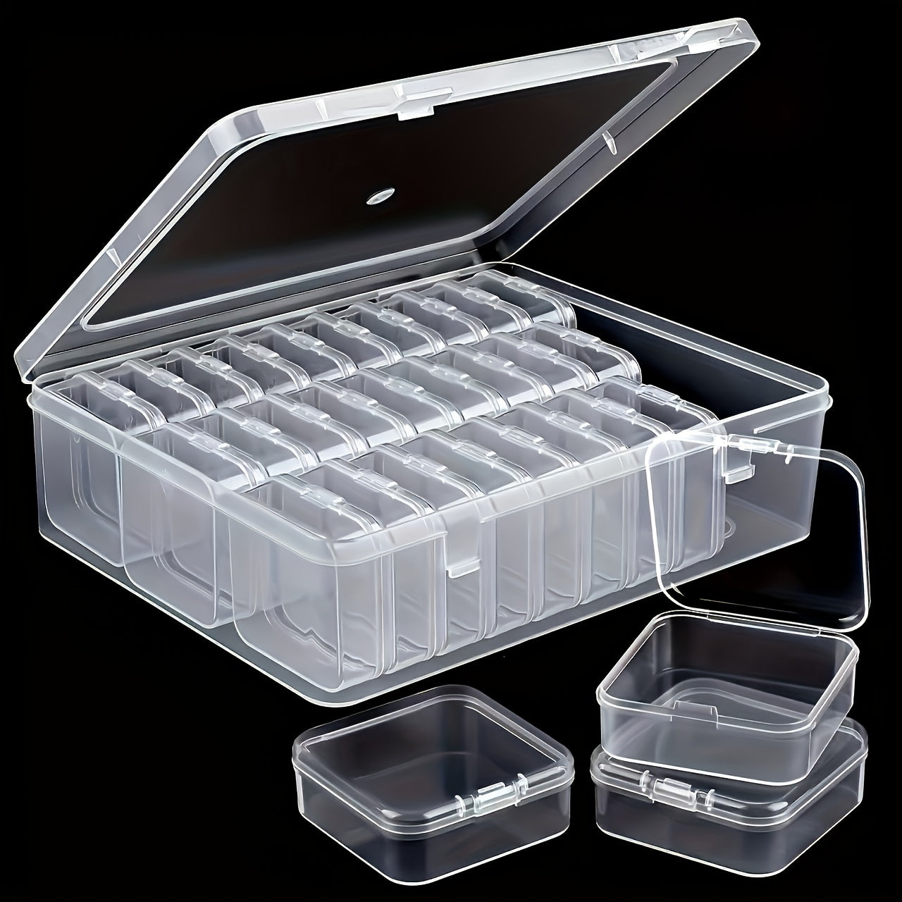 30pcs Transparent Plastic Storage Boxes for Beads, Jewelry & Crafts - Durable Organizer with Snap Closure, Removable Trays, Rectangular Shape - Perfect Gift for Crafters & Jewelry Enthusiasts, Jewelry Organizer Storage, Jewelry Boxes, Bead Organizers And