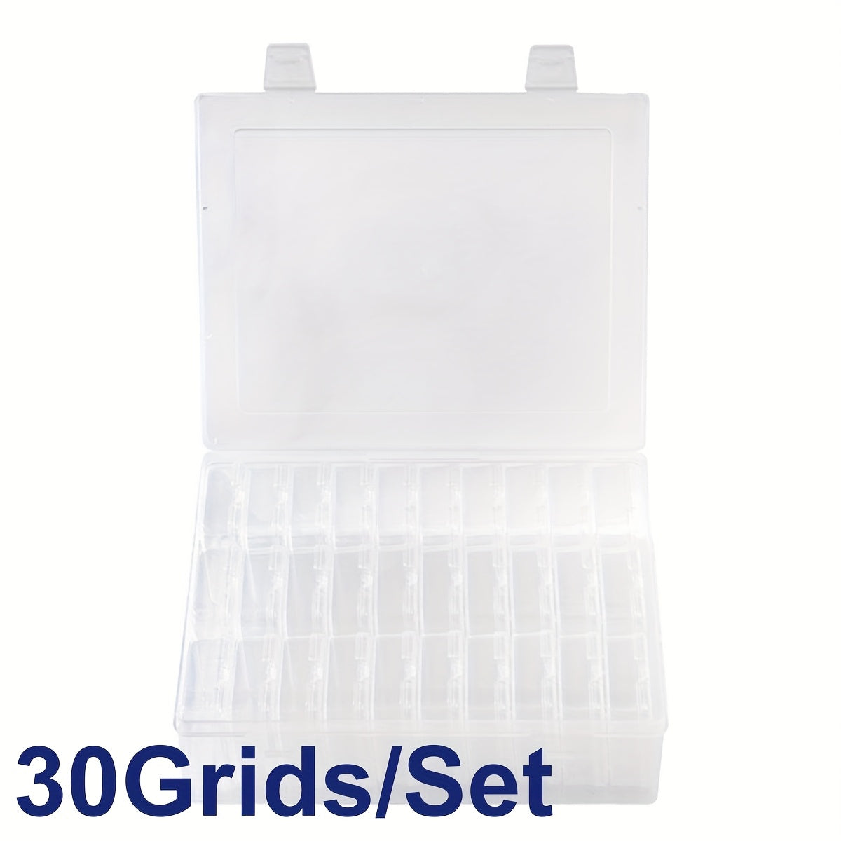 14/ 30Grids Multi-Compartment Transparent Plastic Storage Box Set - Durable Craft Organizer with Snap Closure & Removable Trays; Ideal for Beads, Jewelry, Hair Accessories, Hardware & Small Parts; Portable Craft & Hobby Box Gift for Crafters & DIY