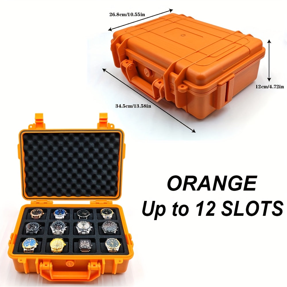 1pc Watch And Jewelry Storage Box, Portable Case, Made of High-Quality PP/ABS Material, Protective Case, Waterproof And Dustproof, Pressure-Resistant And Drop-Resistant, Designed with 4/12/20 Slots, Essential for Organizing Watches And Jewelry, Suitable