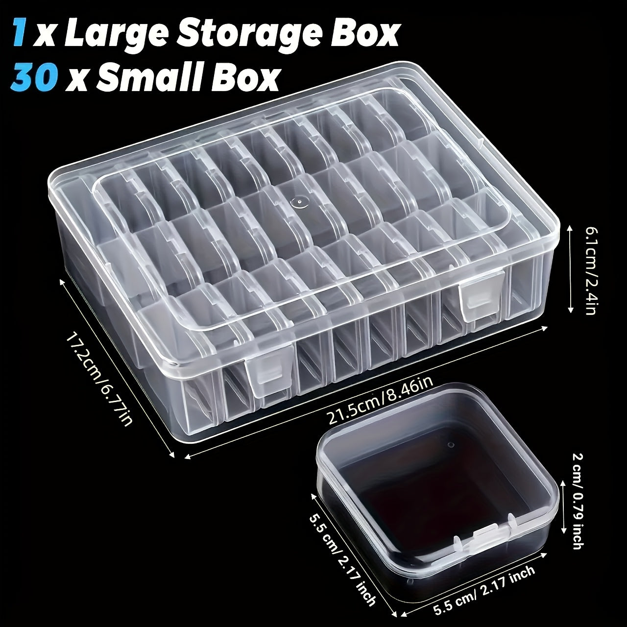 30pcs Transparent Plastic Storage Boxes for Beads, Jewelry & Crafts - Durable Organizer with Snap Closure, Removable Trays, Rectangular Shape - Perfect Gift for Crafters & Jewelry Enthusiasts, Jewelry Organizer Storage, Jewelry Boxes, Bead Organizers And