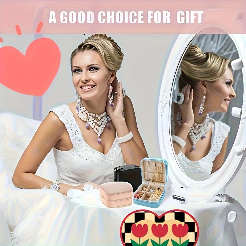 50pcs Pink and Green Combination Small Jewelry Box, Faux Leather Trinket Storage Case, Portable Earring Organizer, Perfect for Travel and Everyday Use with Bridesmaid Proposal Gift Set, Ideal for Valentine'S Day and New Year Gifts. Home Jewelry Storage