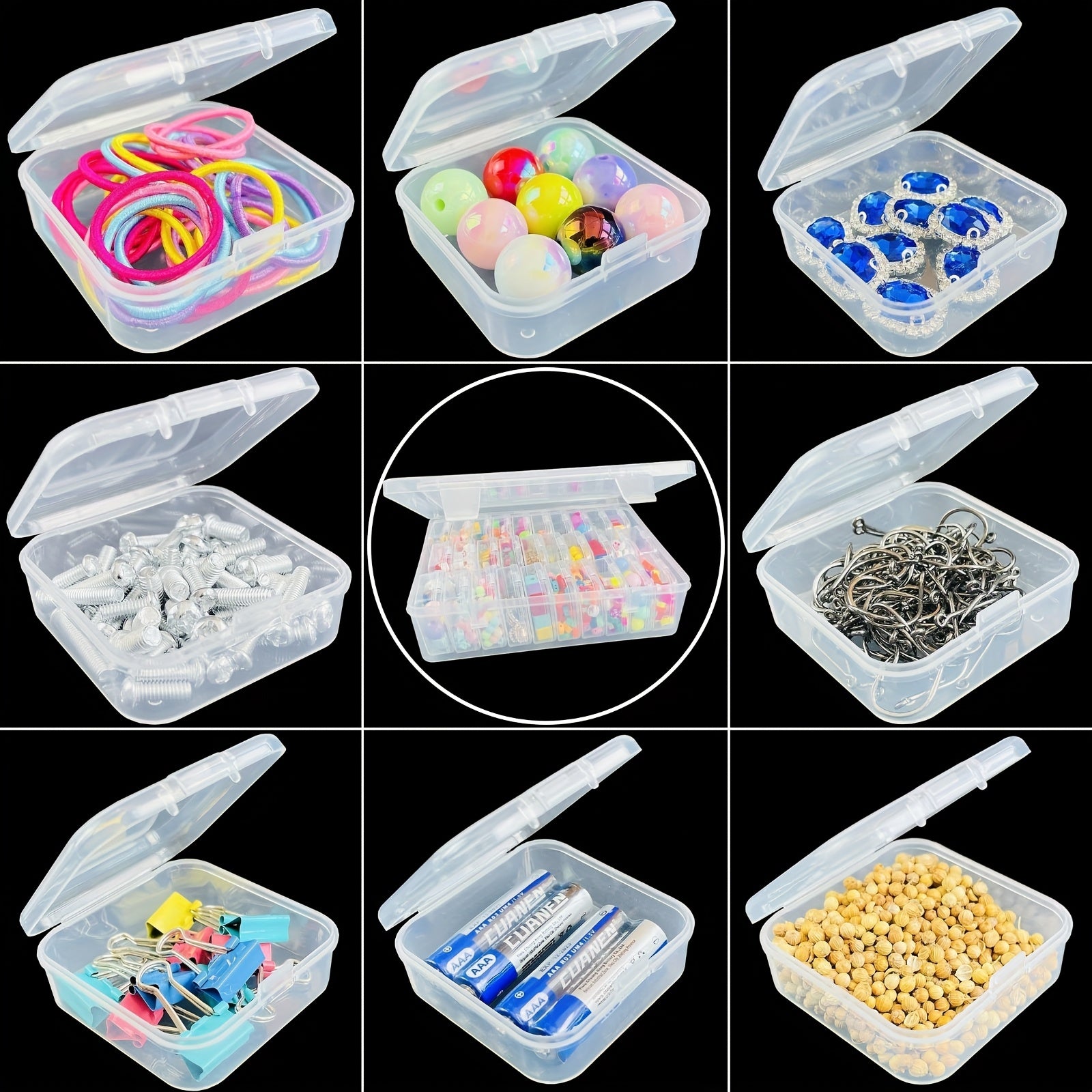 30pcs Plastic Bead Storage Box Set, Transparent Organizer for Jewelry, Crafts, and Small Items, Portable Travel Case, with DIY Beading and Jewelry Making Supplies