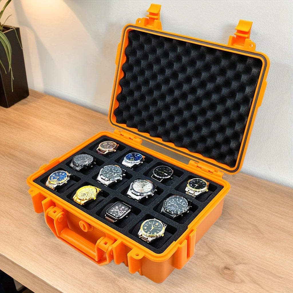 1pc Watch And Jewelry Storage Box, Portable Case, Made of High-Quality PP/ABS Material, Protective Case, Waterproof And Dustproof, Pressure-Resistant And Drop-Resistant, Designed with 4/12/20 Slots, Essential for Organizing Watches And Jewelry, Suitable