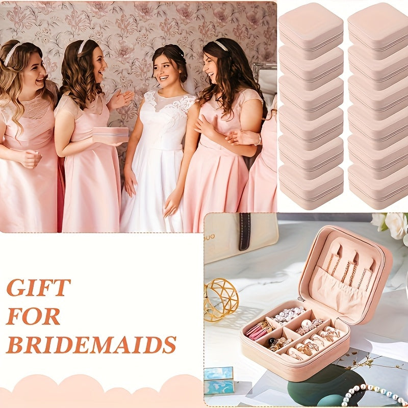 50pcs Pink and Green Combination Small Jewelry Box, Faux Leather Trinket Storage Case, Portable Earring Organizer, Perfect for Travel and Everyday Use with Bridesmaid Proposal Gift Set, Ideal for Valentine'S Day and New Year Gifts. Home Jewelry Storage