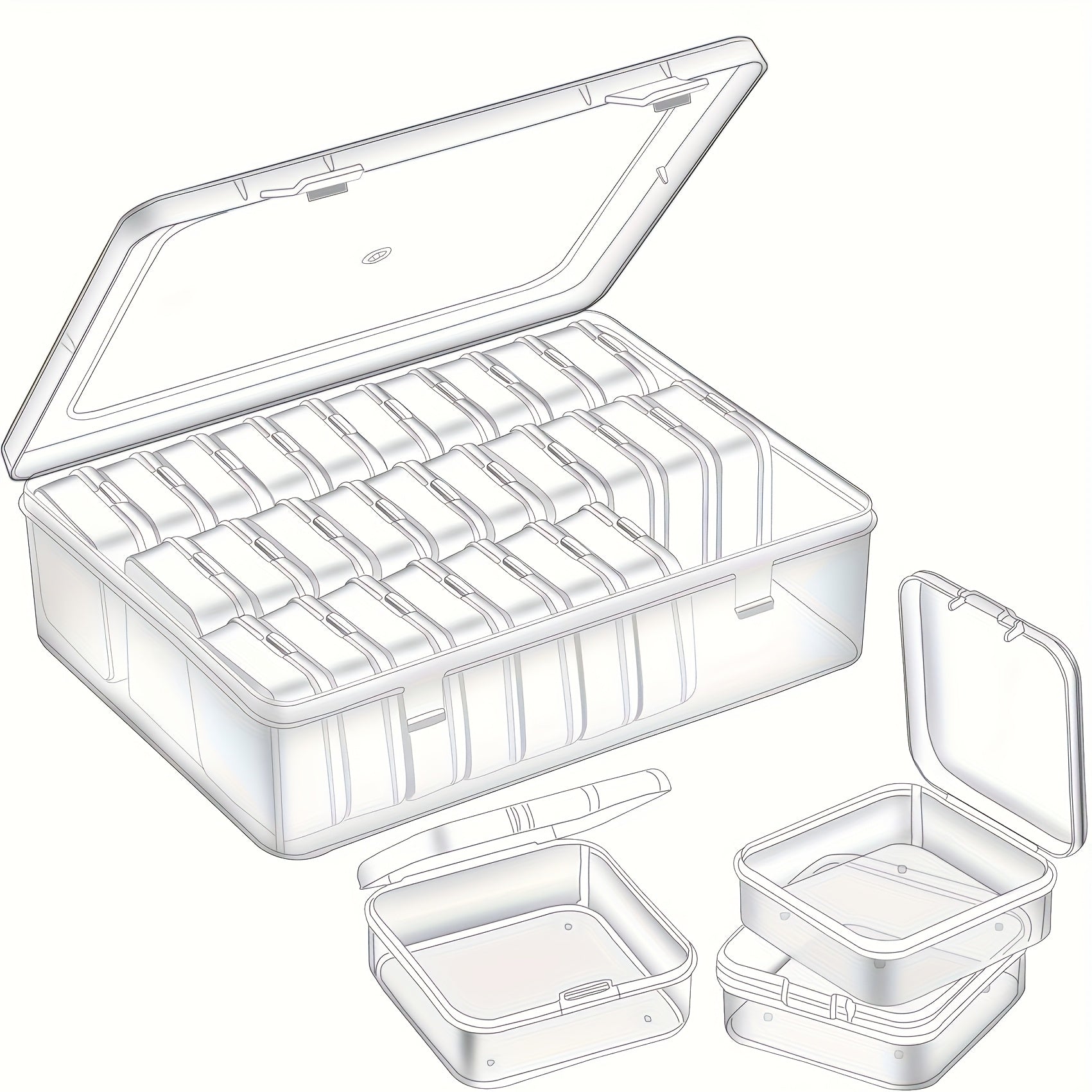 30pcs Plastic Bead Storage Box Set, Transparent Organizer for Jewelry, Crafts, and Small Items, Portable Travel Case, with DIY Beading and Jewelry Making Supplies