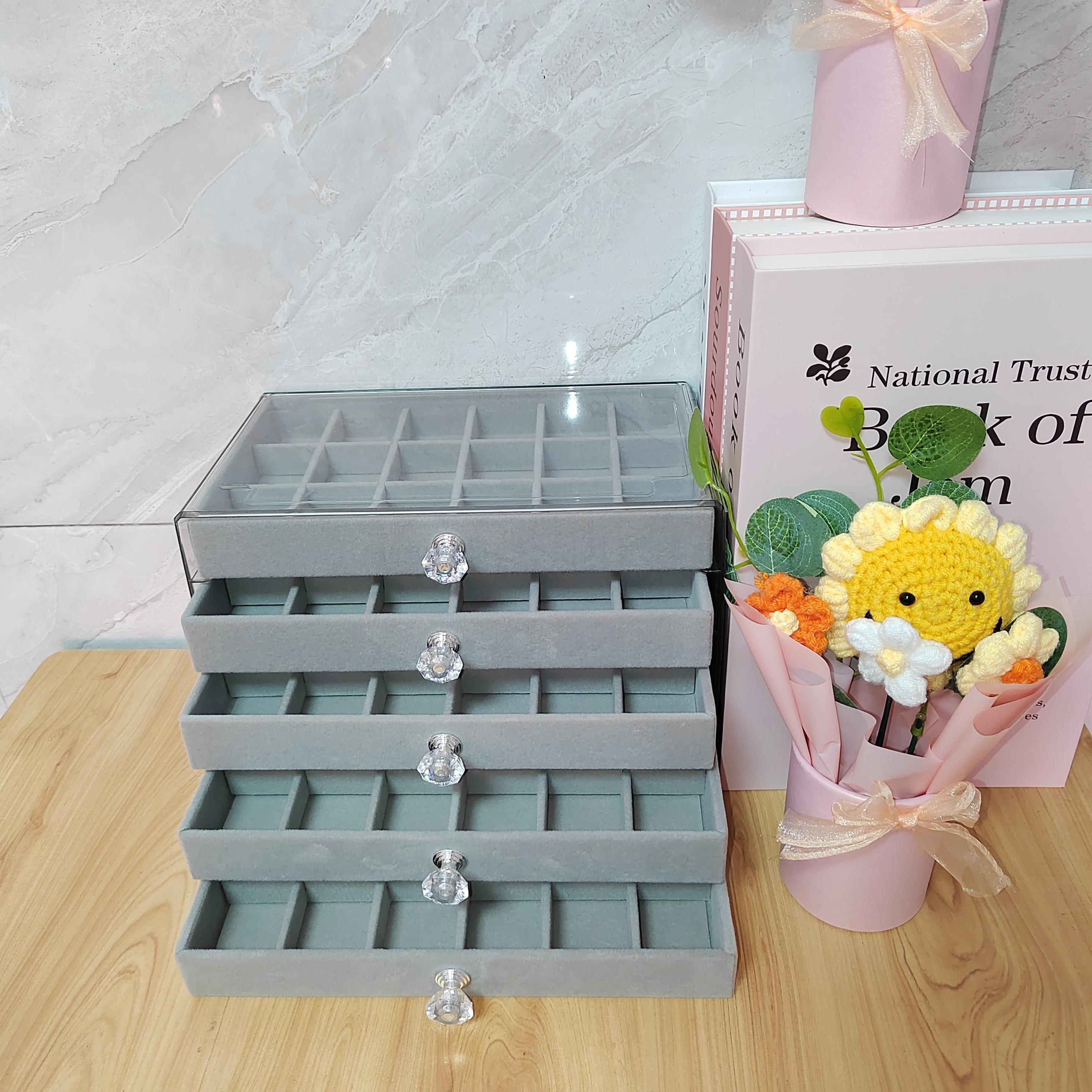 1 Multi-Function Transparent Desktop Large-Capacity Drawer Jewelry Box, Bracelet Bracelet Earring Ring Storage Box, Multi-Layer Partition Watch Storage Box, Ring Box, Earring Storage Box, Necklace Storage Rack, Earring Storage Box, Jewelry Storage Bo