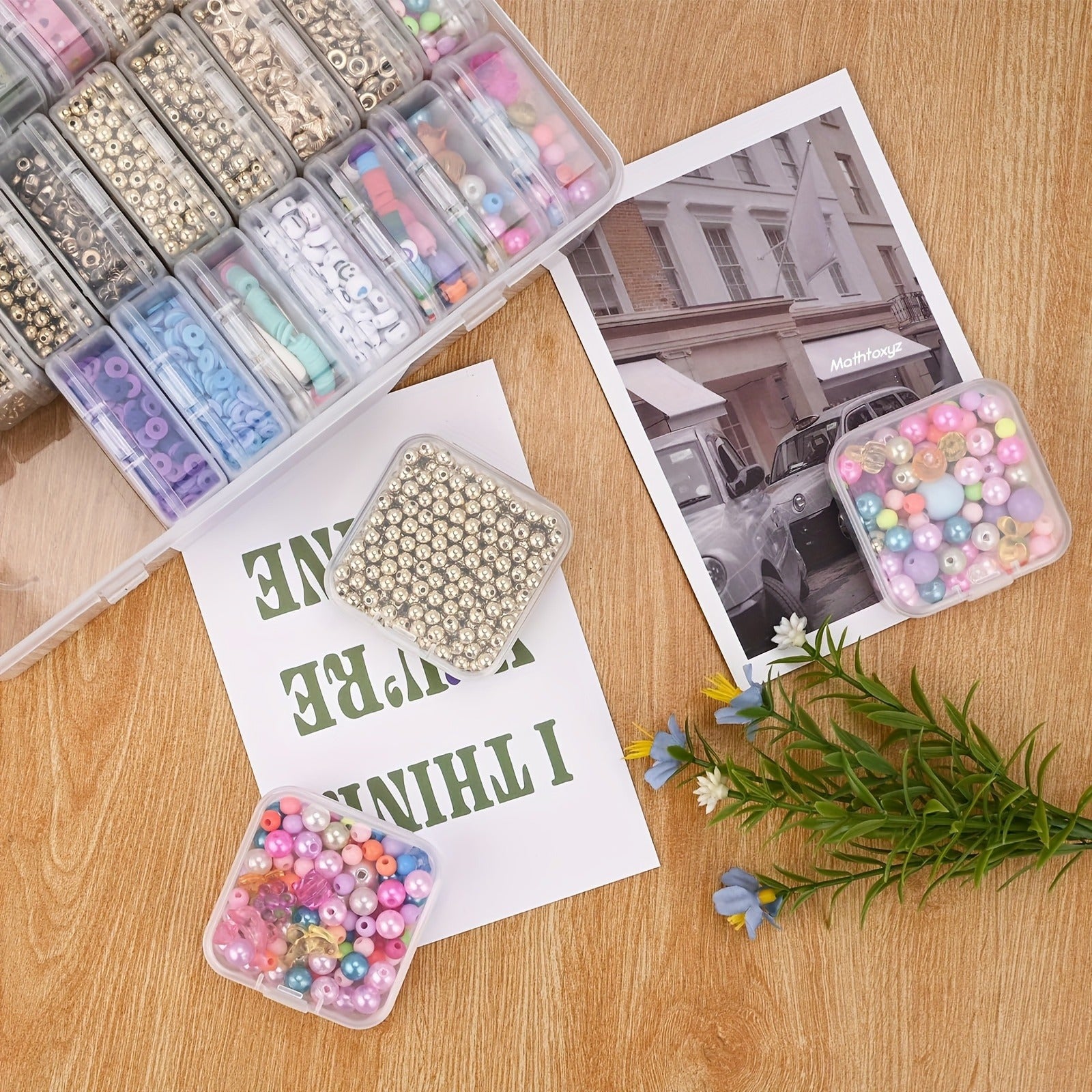 14/ 30Grids Multi-Compartment Transparent Plastic Storage Box Set - Durable Craft Organizer with Snap Closure & Removable Trays; Ideal for Beads, Jewelry, Hair Accessories, Hardware & Small Parts; Portable Craft & Hobby Box Gift for Crafters & DIY