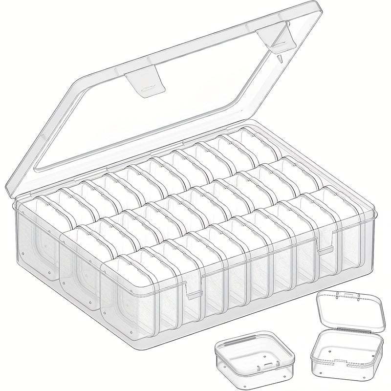 30/60pcs Of Small Jewelry Storage Boxes And Plastic Storage Boxes, Mini Transparent Jewelry Storage Boxes with Opening And Closing Lids And Rectangles, for Making DIY Jewelry Craft Nails for Bracelets