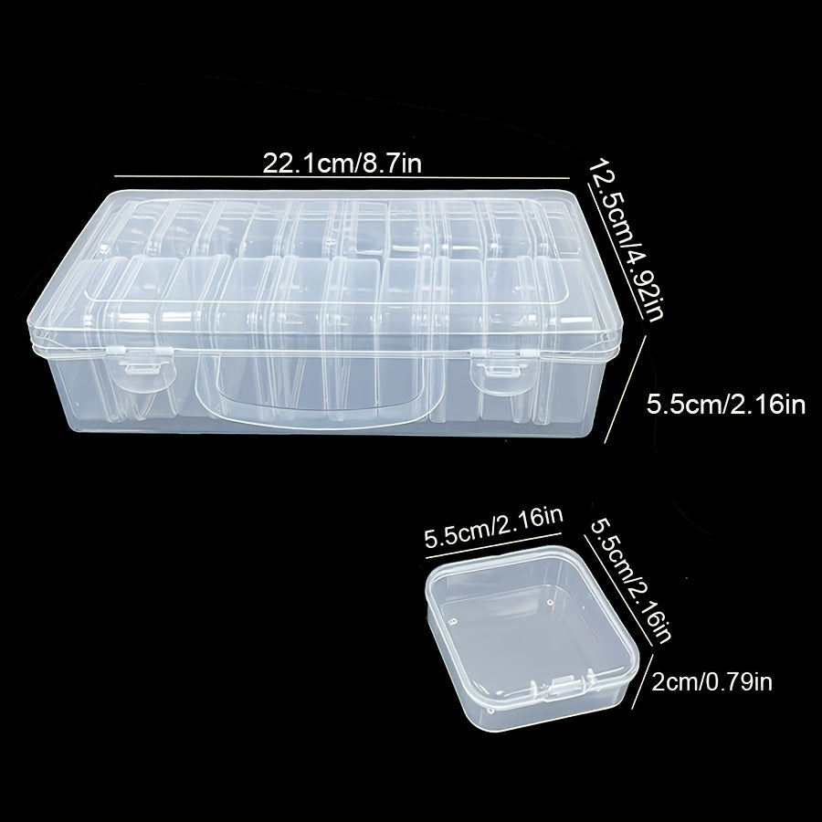 30pcs Plastic Bead Storage Box Set, Transparent Organizer for Jewelry, Crafts, and Small Items, Portable Travel Case, with DIY Beading and Jewelry Making Supplies