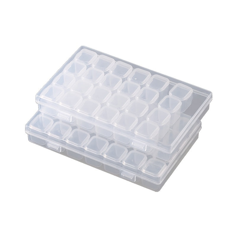 3pcs Accessories storage box, detachable 28-grid transparent box, desktop storage box, jewelry box, detachable storage box, suitable for jewelry, jewelry, beaded items organizing box