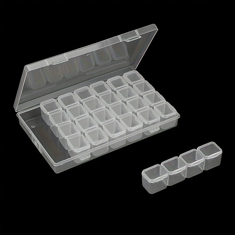 3pcs Accessories storage box, detachable 28-grid transparent box, desktop storage box, jewelry box, detachable storage box, suitable for jewelry, jewelry, beaded items organizing box