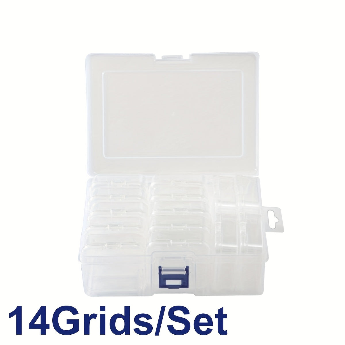 14/ 30Grids Multi-Compartment Transparent Plastic Storage Box Set - Durable Craft Organizer with Snap Closure & Removable Trays; Ideal for Beads, Jewelry, Hair Accessories, Hardware & Small Parts; Portable Craft & Hobby Box Gift for Crafters & DIY
