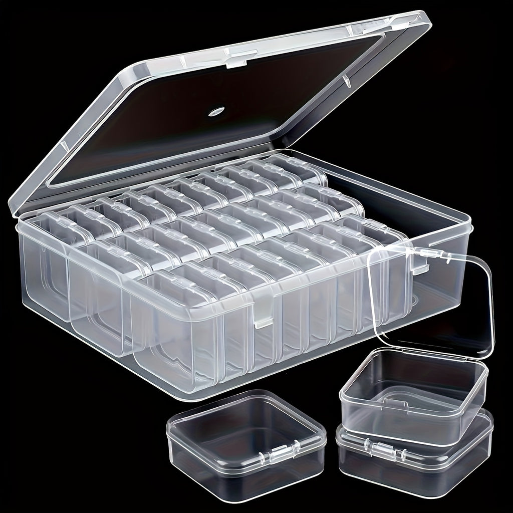 30pcs Transparent Plastic Storage Boxes for Beads, Jewelry & Crafts - Durable Organizer with Snap Closure, Removable Trays, Rectangular Shape - Perfect Gift for Crafters & Jewelry Enthusiasts, Jewelry Organizer Storage, Jewelry Boxes, Bead Organizers And