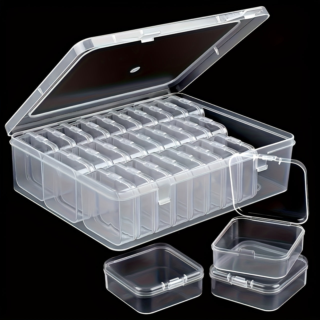 30pcs Transparent Plastic Storage Boxes for Beads, Jewelry & Crafts - Durable Organizer with Snap Closure, Removable Trays, Rectangular Shape - Perfect Gift for Crafters & Jewelry Enthusiasts, Jewelry Organizer Storage, Jewelry Boxes, Bead Organizers And