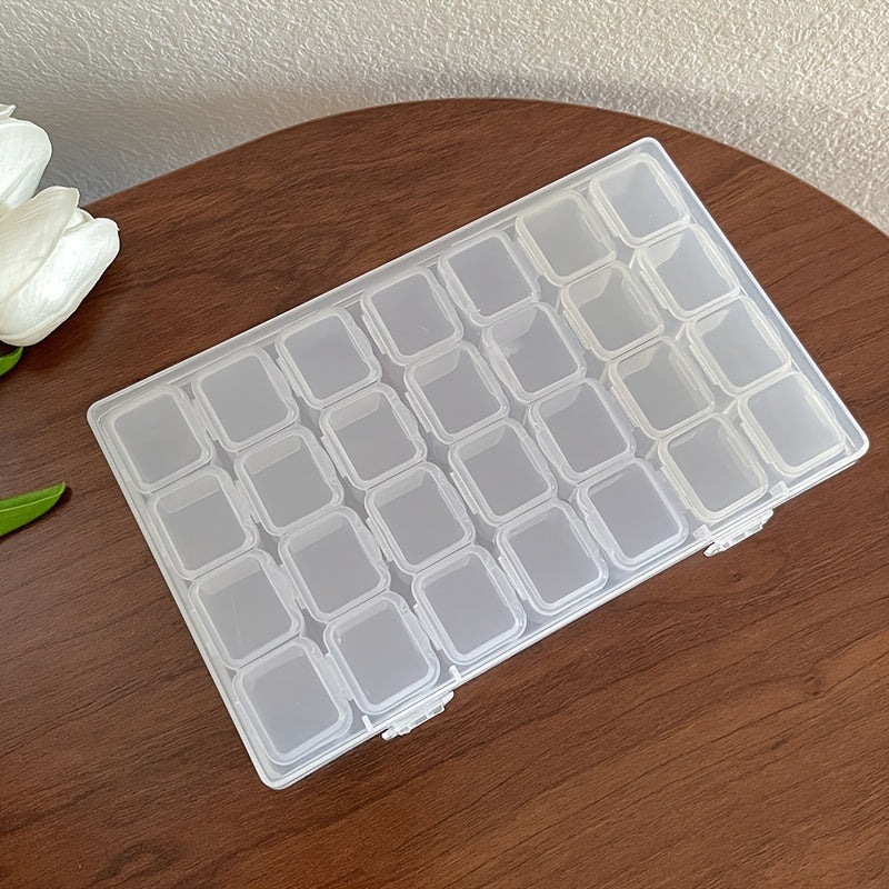 3pcs Accessories storage box, detachable 28-grid transparent box, desktop storage box, jewelry box, detachable storage box, suitable for jewelry, jewelry, beaded items organizing box