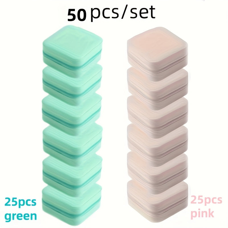 50pcs Pink and Green Combination Small Jewelry Box, Faux Leather Trinket Storage Case, Portable Earring Organizer, Perfect for Travel and Everyday Use with Bridesmaid Proposal Gift Set, Ideal for Valentine'S Day and New Year Gifts. Home Jewelry Storage