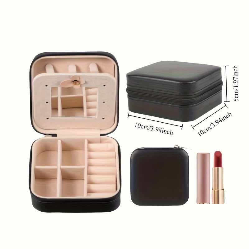 50pcs Pink and Green Combination Small Jewelry Box, Faux Leather Trinket Storage Case, Portable Earring Organizer, Perfect for Travel and Everyday Use with Bridesmaid Proposal Gift Set, Ideal for Valentine'S Day and New Year Gifts. Home Jewelry Storage