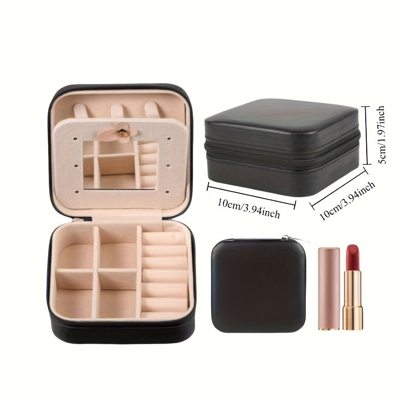 Jewelry Storage Box - Suitable for Storing Necklaces, Earrings and Rings. Practical Valentine's Day Gift, Earring Holder, Necklace Organizer, Decorative Case, Stylish Organizer, Faux, Durable Construction, Compact Organizer, Fashion Enthusiasts, Women's