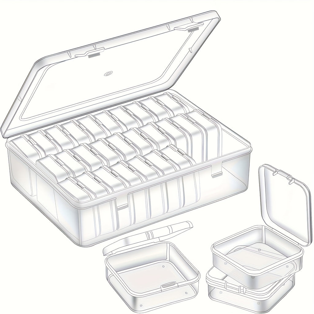 30pcs Plastic Bead Storage Box Set, Transparent Organizer for Jewelry, Crafts, and Small Items, Portable Travel Case, with DIY Beading and Jewelry Making Supplies